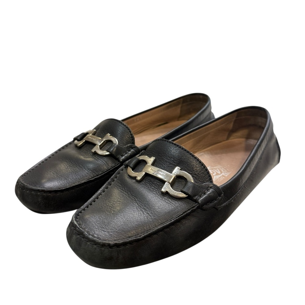 Ferragamo Gancini Leather Driving Loafers Shoes Women’s Sz 7